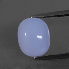 3.55 ct Blue Chalcedony Gemstone, Chalcedony Gem in Oval Cabochon Shape for Sale.