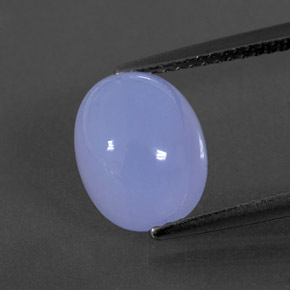 3.63 ct Blue Chalcedony Gemstone, Chalcedony Gem in Oval Cabochon Shape for Sale.