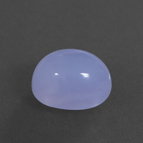3.63 ct Blue Chalcedony Stone, Natural Chalcedony in Oval Cabochon Shape for Sale