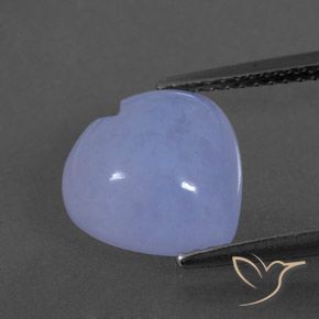 Calcédoine Coeur 3,63 ct, 10,9 x 10,7 mm du Brésil, Photo A