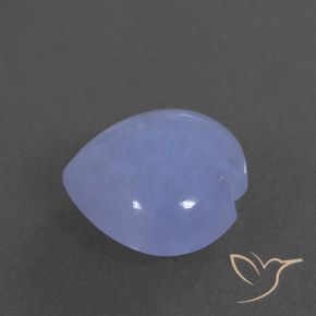 3.63 ct Blue Chalcedony Stone, Natural Chalcedony in Heart Cabochon Shape for Sale