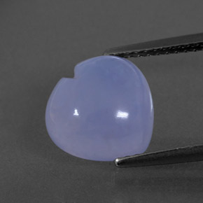 Light Blue Chalcedony Gem - 3.6ct Heart Cabochon (ID: 342858)