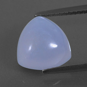3.44 ct Blue Chalcedony Gemstone, Chalcedony Gem in Trillion Cabochon Shape for Sale.