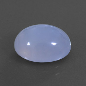 3.83 ct Blue Chalcedony Stone, Natural Chalcedony in Oval Cabochon Shape for Sale