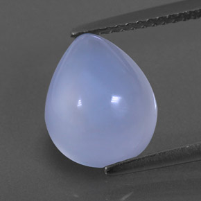 3.59 ct Blue Chalcedony Gemstone, Chalcedony Gem in Pear Cabochon Shape for Sale.