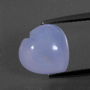 ミディアム薄いバイオレット カルセドニー 宝石 - 4ct ハートカボション (ID: 343041)