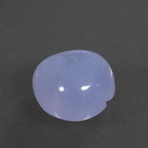4.01 ct Blue Chalcedony Stone, Natural Chalcedony in Heart Cabochon Shape for Sale