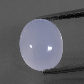 4.08 ct Blue Chalcedony Gemstone, Chalcedony Gem in Oval Cabochon Shape for Sale.