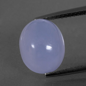 4.99 ct Blue Chalcedony Gemstone, Chalcedony Gem in Oval Cabochon Shape for Sale.