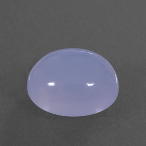 4.34 ct Blue Chalcedony Stone, Natural Chalcedony in Oval Cabochon Shape for Sale