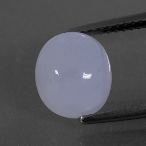 3.23 ct Blue Chalcedony Gemstone, Chalcedony Gem in Oval Cabochon Shape for Sale.
