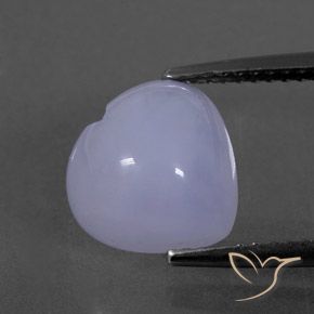 3,57 ct herzschliff Chalcedon aus Brasilien, Größe: 10 x 10mm, Reinheit: Transparent/Translucent, Garantiert echter Edelstein, 1 Stück Chalcedon in Hellbläulich-violett Farbe, Mohs-Härte von 6,5 - 7 Geeignet für den täglichen Gebrauch im Schmuck, Photo A