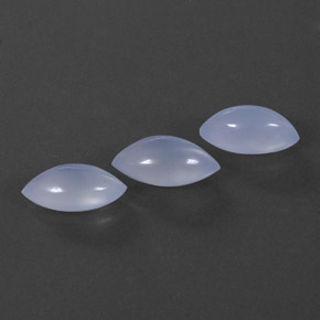 6.56 ct Blue Chalcedony Stone, Natural Chalcedony in Marquise Cabochon Shape for Sale