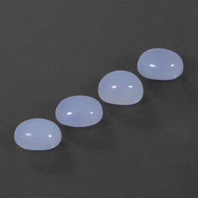 11.73 ct Blue Chalcedony Stone, Natural Chalcedony in Oval Cabochon Shape for Sale