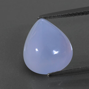 4.83 ct Blue Chalcedony Gemstone, Chalcedony Gem in Pear Cabochon Shape for Sale.