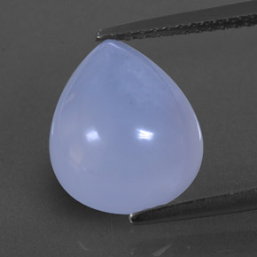 4.63 ct Blue Chalcedony Gemstone, Chalcedony Gem in Pear Cabochon Shape for Sale.