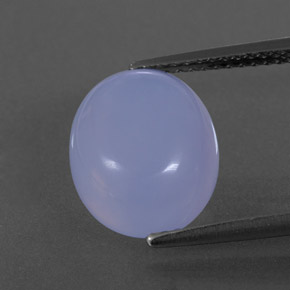4.71 ct Blue Chalcedony Gemstone, Chalcedony Gem in Oval Cabochon Shape for Sale.