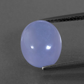 4.58 ct Blue Chalcedony Gemstone, Chalcedony Gem in Oval Cabochon Shape for Sale.