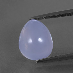 4.10 ct Blue Chalcedony Gemstone, Chalcedony Gem in Pear Cabochon Shape for Sale.