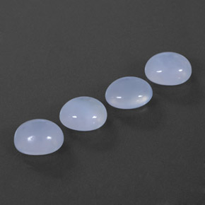 10.21 ct Blue Chalcedony Stone, Natural Chalcedony in Oval Cabochon Shape for Sale