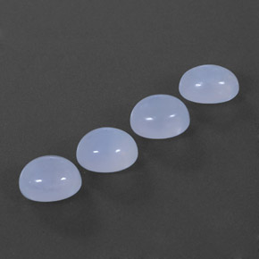 8.63 ct Blue Chalcedony Stone, Natural Chalcedony in Oval Cabochon Shape for Sale
