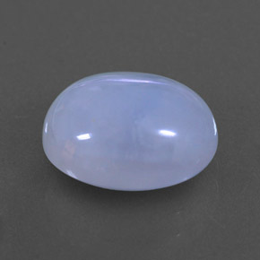 3.84 ct Blue Chalcedony Stone, Natural Chalcedony in Oval Cabochon Shape for Sale