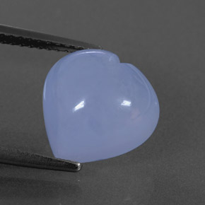 4.80 ct Blue Chalcedony Gemstone, Chalcedony Gem in Heart Cabochon Shape for Sale.