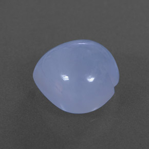 4.80 ct Blue Chalcedony Stone, Natural Chalcedony in Heart Cabochon Shape for Sale