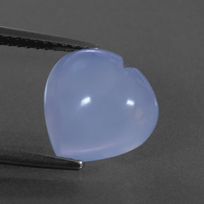 Purplish Blue Calcedonio Gem - 4.1ct Cabochon a cuore (ID: 343281)