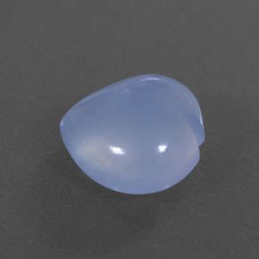 4.10 ct Blue Chalcedony Stone, Natural Chalcedony in Heart Cabochon Shape for Sale