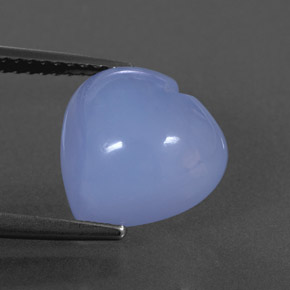 4.67 ct Blue Chalcedony Gemstone, Chalcedony Gem in Heart Cabochon Shape for Sale.