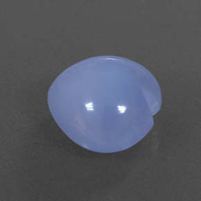 4.67 ct Blue Chalcedony Stone, Natural Chalcedony in Heart Cabochon Shape for Sale