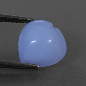 5.58 ct Blue Chalcedony Gemstone, Chalcedony Gem in Heart Cabochon Shape for Sale.