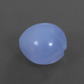 5.58 ct Blue Chalcedony Stone, Natural Chalcedony in Heart Cabochon Shape for Sale