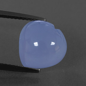 5.75 ct Blue Chalcedony Gemstone, Chalcedony Gem in Heart Cabochon Shape for Sale.