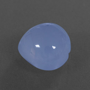 5.75 ct Blue Chalcedony Stone, Natural Chalcedony in Heart Cabochon Shape for Sale