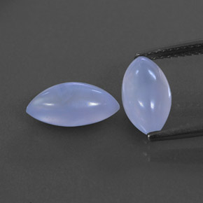 3.18 ct Blue Chalcedony Gemstone, Chalcedony Gem in Marquise Cabochon Shape for Sale.