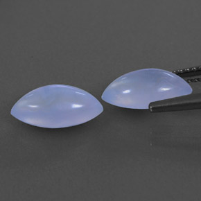 Chalcedony Gemstone in 11.1 x 5.8 mm Size for Sale, Chalcedony Stone in Lavender Blue Color