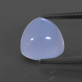 3.84 ct Blue Chalcedony Gemstone, Chalcedony Gem in Trillion Cabochon Shape for Sale.