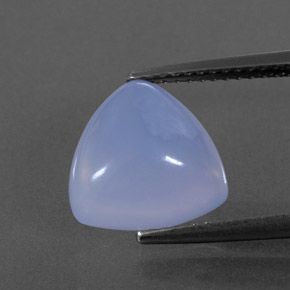 4.18 ct Blue Chalcedony Gemstone, Chalcedony Gem in Trillion Cabochon Shape for Sale.