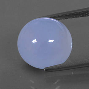 8.32 ct Blue Chalcedony Gemstone, Chalcedony Gem in Round Cabochon Shape for Sale.