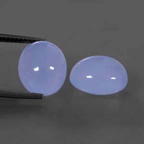 10.71 ct Blue Chalcedony Gemstone, Chalcedony Gem in Oval Cabochon Shape for Sale.