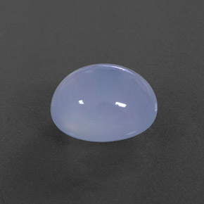 5.74 ct Blue Chalcedony Stone, Natural Chalcedony in Oval Cabochon Shape for Sale