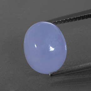 5.20 ct Blue Chalcedony Gemstone, Chalcedony Gem in Oval Cabochon Shape for Sale.
