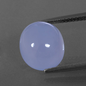 5.65 ct Blue Chalcedony Gemstone, Chalcedony Gem in Oval Cabochon Shape for Sale.