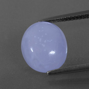 4.14 ct Blue Chalcedony Gemstone, Chalcedony Gem in Oval Cabochon Shape for Sale.