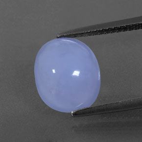 3.35 ct Blue Chalcedony Gemstone, Chalcedony Gem in Oval Cabochon Shape for Sale.
