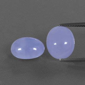9.24 ct Blue Chalcedony Gemstone, Chalcedony Gem in Oval Cabochon Shape for Sale.