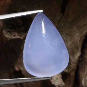 Azul púrpura claro Calcedonia Gema - 12.7ct Cabujón Pera (ID: 469419)