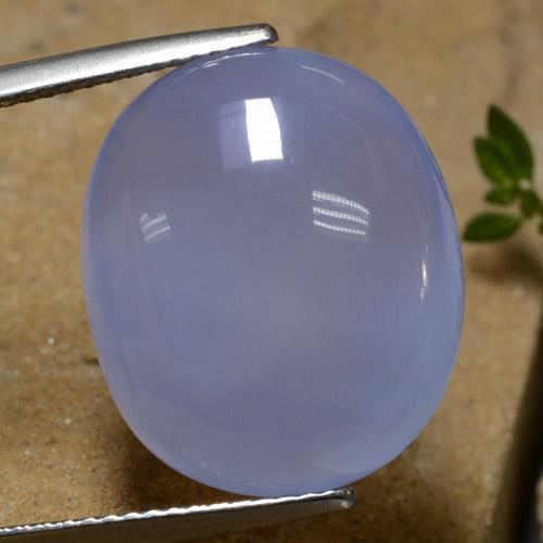 Violet Blue Chalcedony Gem - 16.1ct Oval Cabochon (ID: 474149)